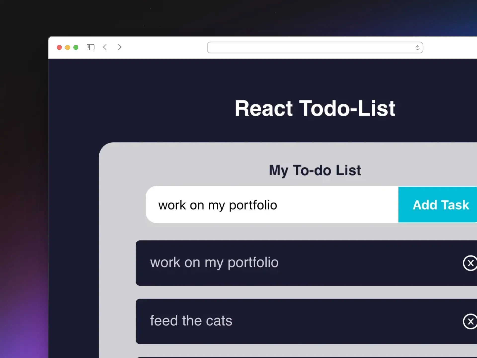 A screenshot of https://react-todo-list-david.netlify.app/